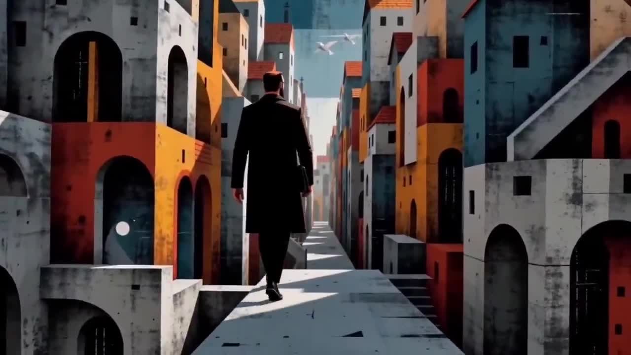 Seedance 2.0 Prompt: Surreal Geometric City Walk