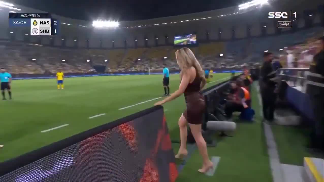 Seedance 2.0 Prompt: Surreal Sports Broadcast with Female Spectator
