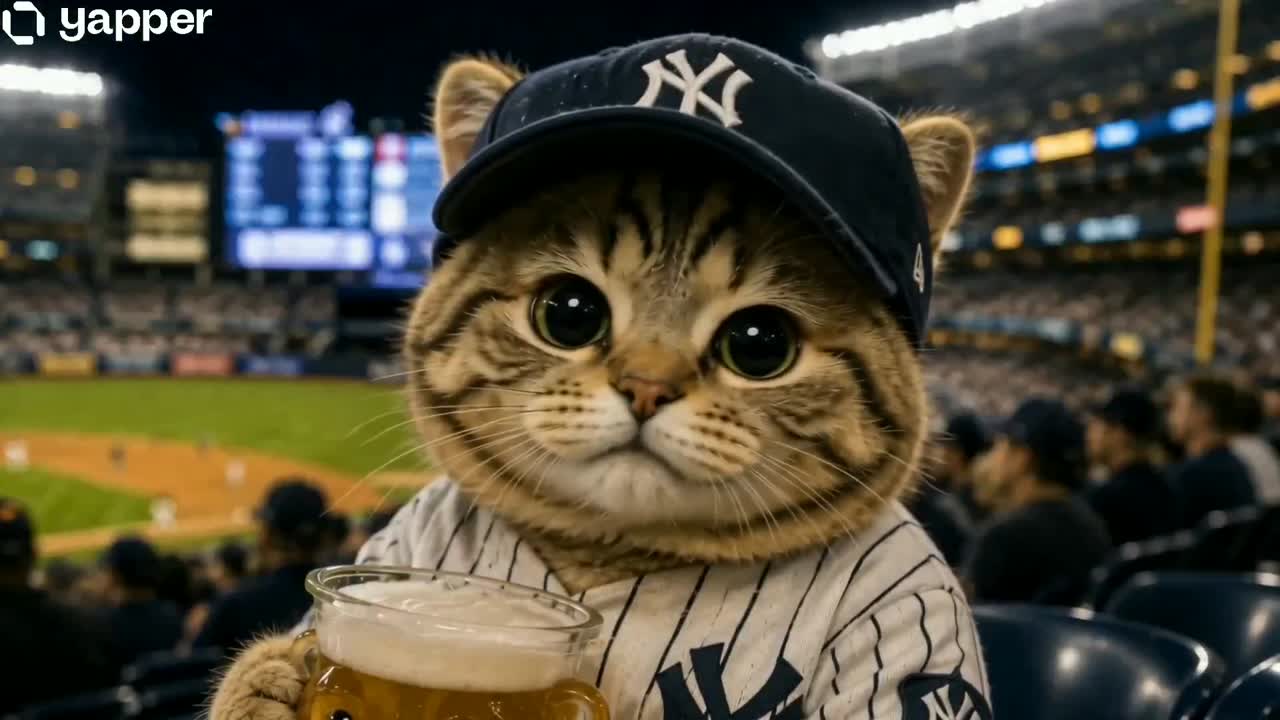 Seedance 2.0 Prompt: Ultra-Realistic Tabby Cat Yankees Fan Video