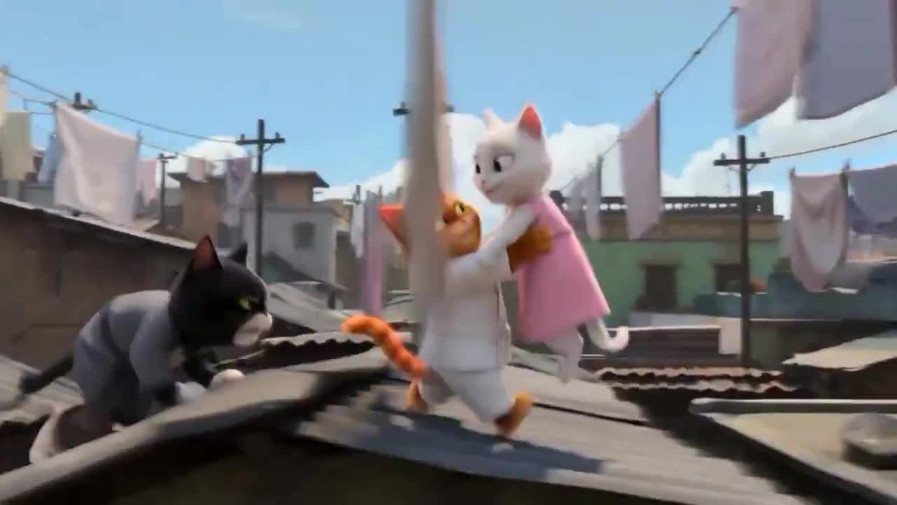 Seedance 2.0 Prompt: Taekwondo Cat Rooftop Chase