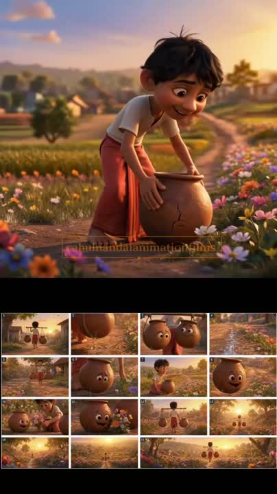 Seedance 2.0 Prompt: Cracked Water Pot Pixar Style Animated Short