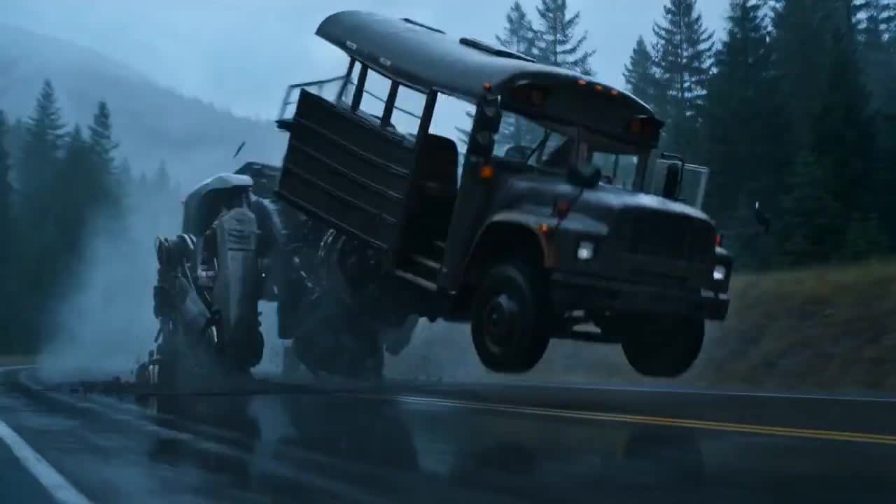 Seedance 2.0 Prompt: Transforming School Bus Mecha Action