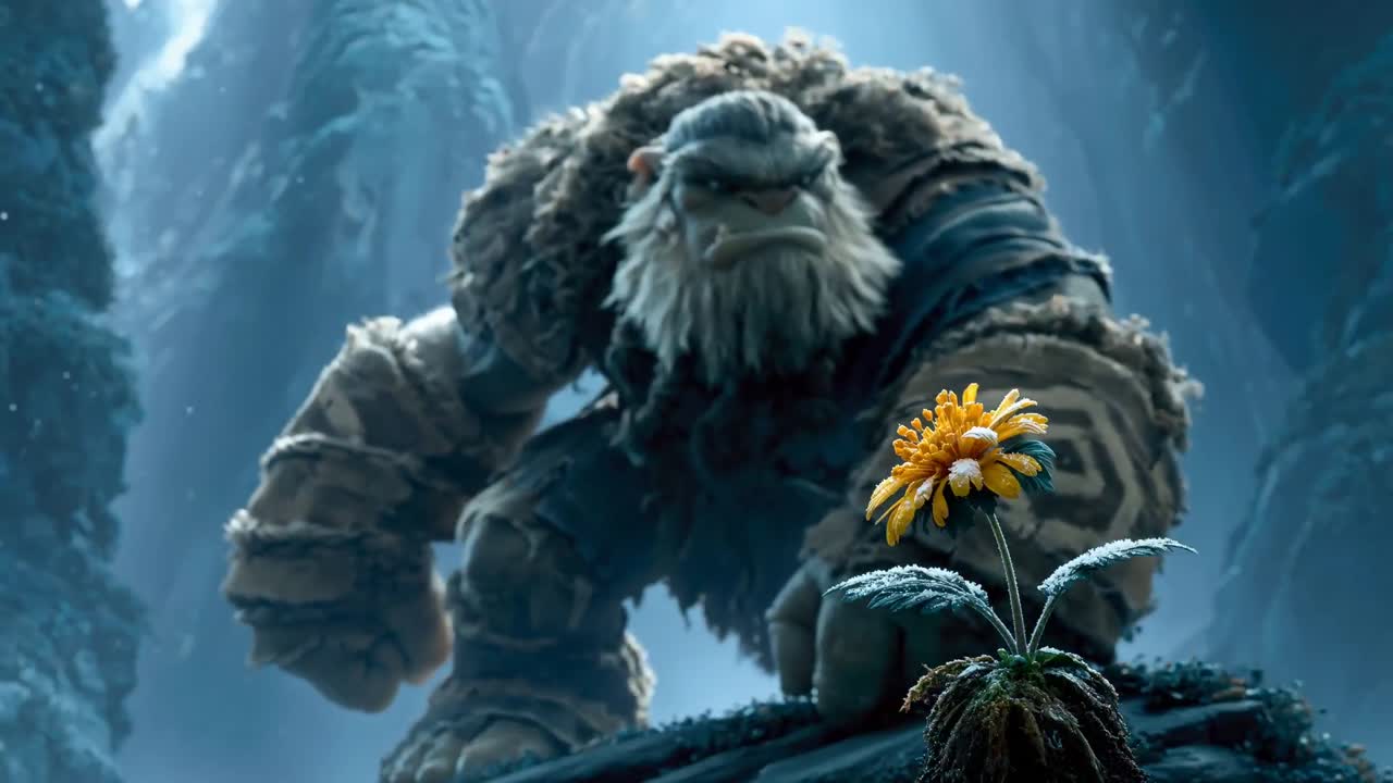 Seedance 2.0 Prompt: Troll Finds Flower Cinematic Video