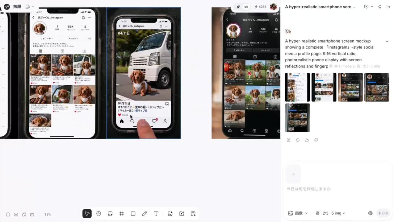 Seedance 2.0 Prompt: Two-Legged Dachshund Instagram Transition Video