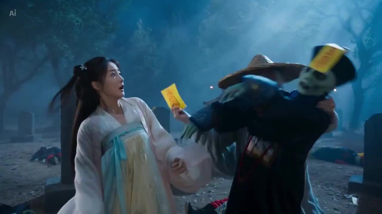 Seedance 2.0 Prompt: Kung Fu Comedy in a Misty Graveyard