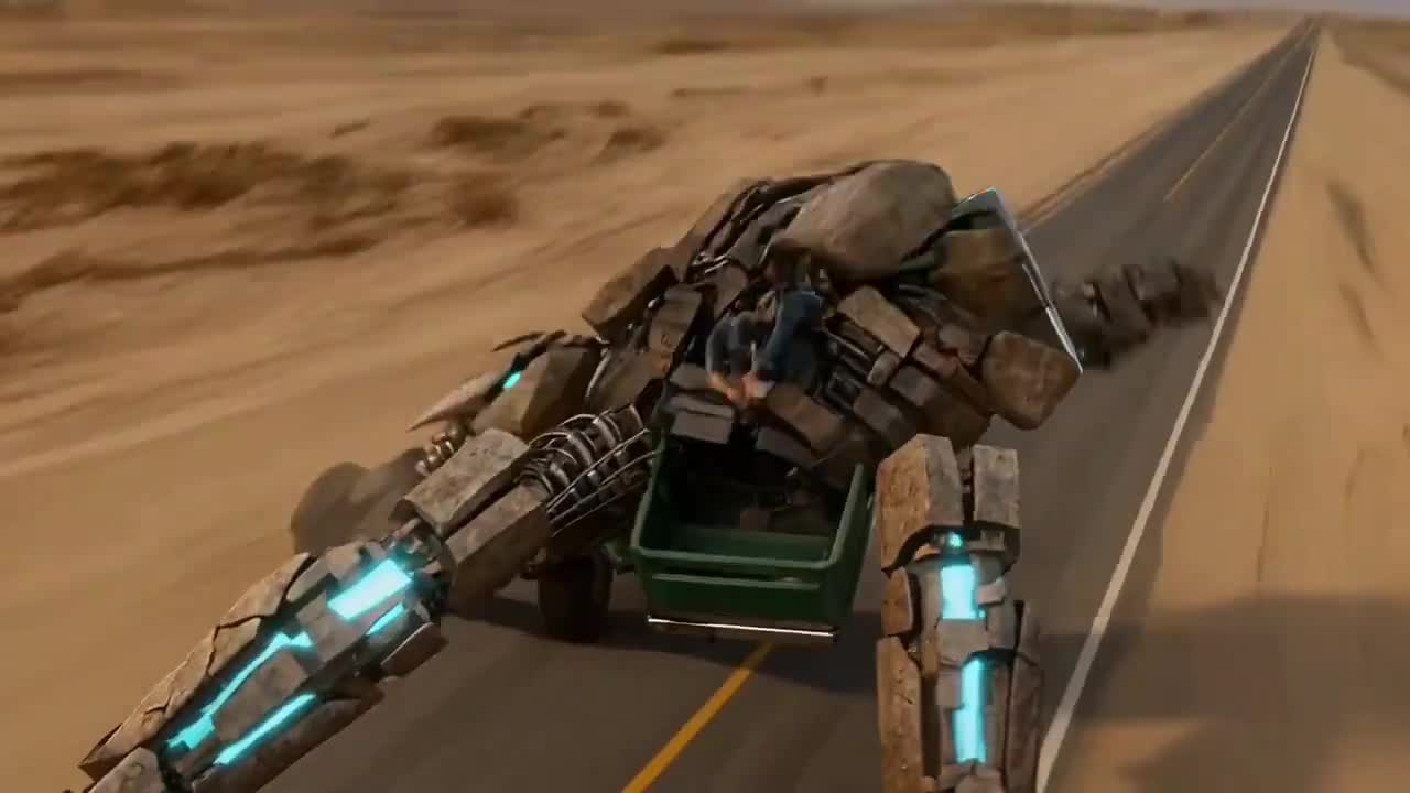 Seedance 2.0 Prompt: Pickup to Stone Mech Rhino Transformation