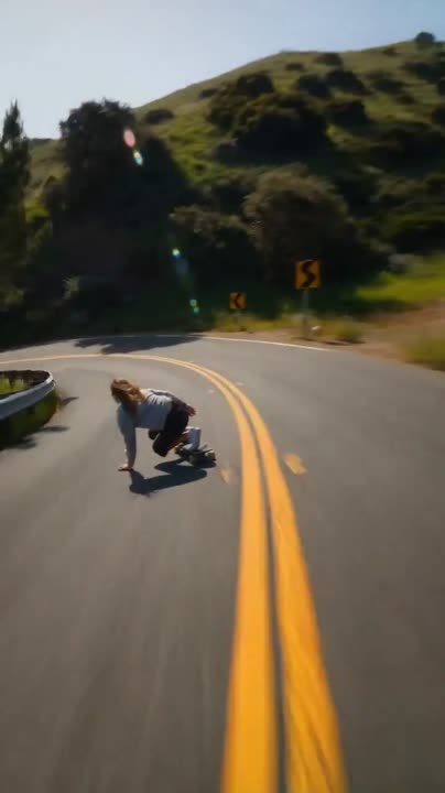 Ultra-realistic downhill skateboard ride with cinematic cinematography - Seedance 2.0 Prompt
