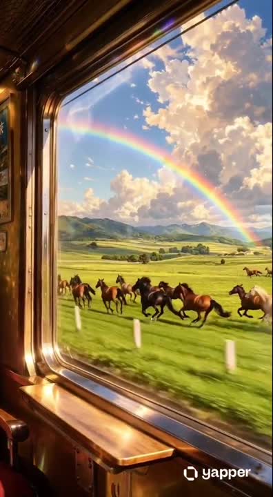 Seedance 2.0 Prompt: Cinematic Train Journey with Galloping Horses