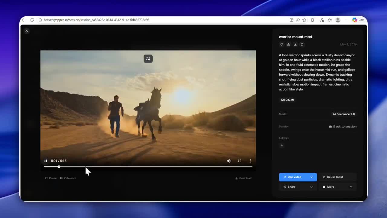 Seedance 2.0 Prompt: Cinematic Warrior Mounting Stallion
