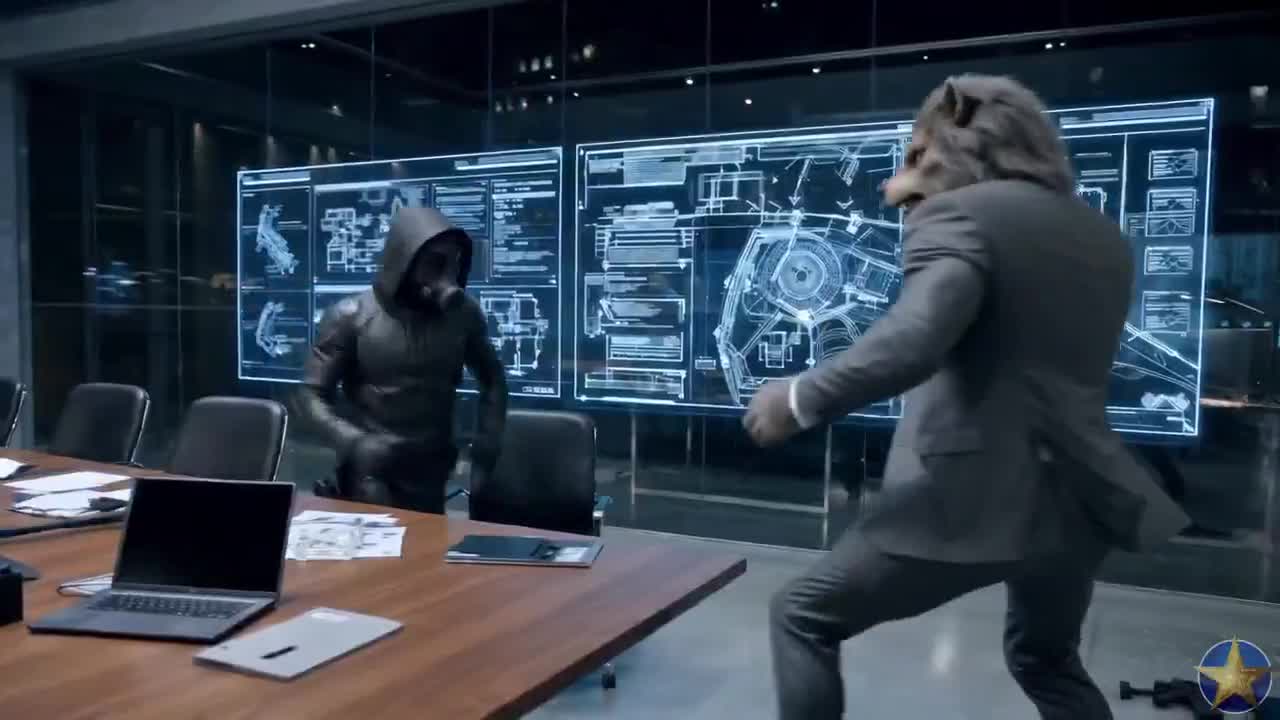 Seedance 2.0 Prompt: Werewolf vs. Vampire Office Battle