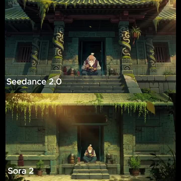 Seedance 2.0 Prompt: Wide Cinematic Shot of Temple Entrance