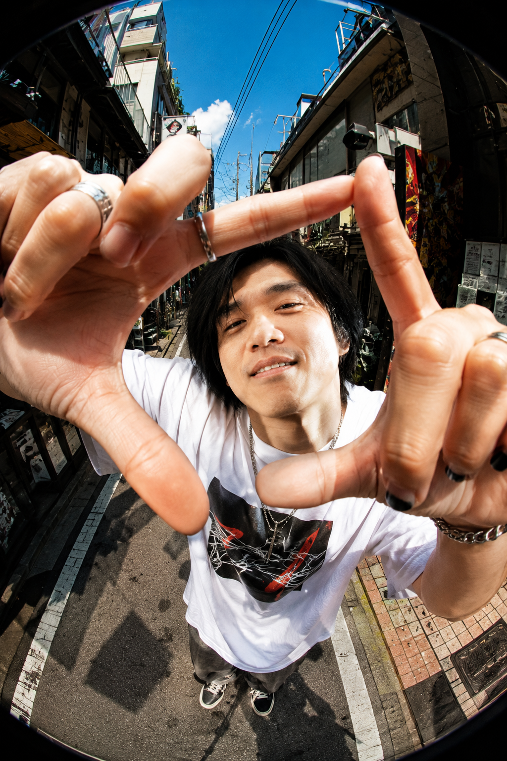Extreme Fisheye Urban Street Portrait AI Photo Prompt AI image prompt preview generated with Synterial