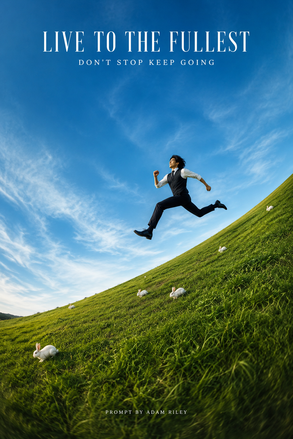 Surreal Hillside Rabbit Leap AI Image Prompt AI image prompt preview generated with Synterial