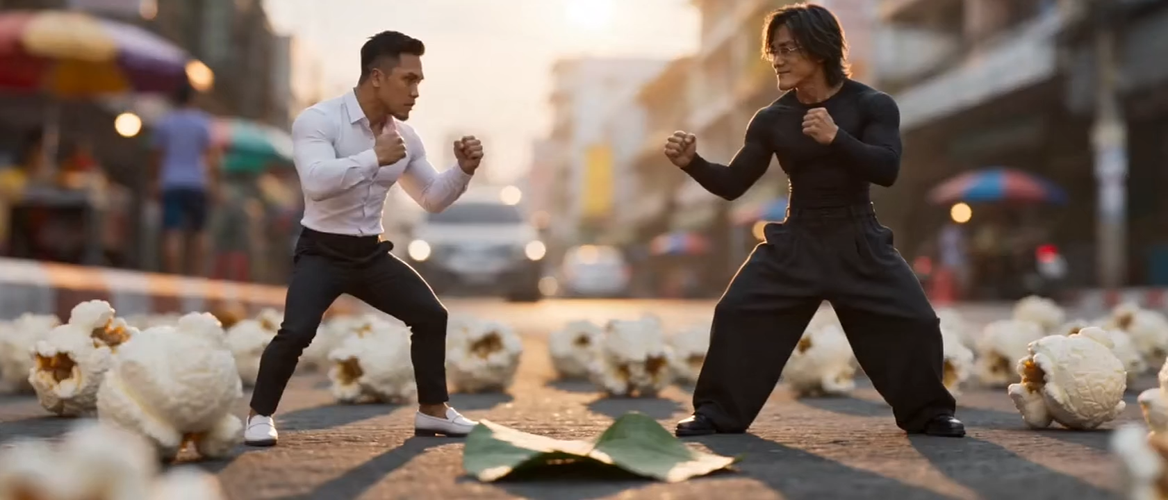 Part 2 - Ant-Sized Martial Arts Fight Continues on a Thai Sidewalk | Ultra-Realistic IMAX Macro Prompt